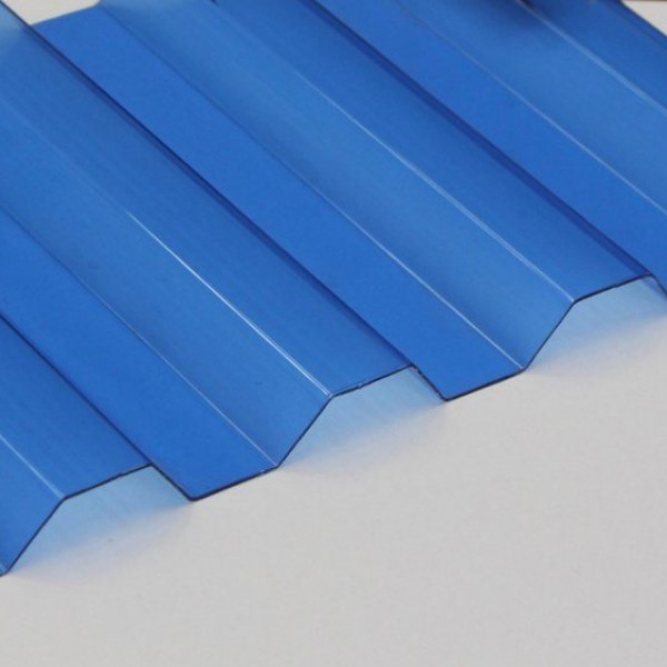 Профилированный поликарбонат синий 1,05х2 м, толщ. 1,3 мм. Премиум.